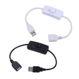 Câble d'extension USB mâle et femelle avec interrupteur marche/arrêt 30cm