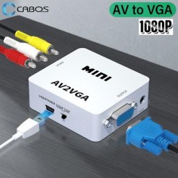 Convertisseur vidéo RCA AV vers VGA 1080P Mini adaptateur AV RCA CVBS vers VGA convertisseur vidéo