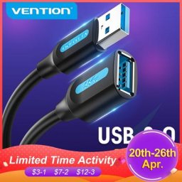 Vention – Câble d'Extension USB 3.0 Accessoire pour PC Smart TV Xbox One SSD Vitesse Rapide
