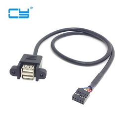 Câble interne de carte mère 9 broches pas de 100mm pour les touristes port USB 2.54 A femelle