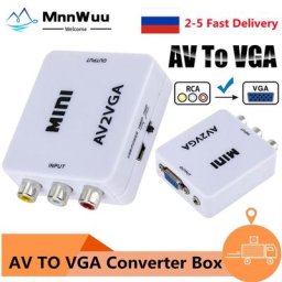 Adaptateur vidéo RCA vers VGA 1080P AV vers VGA convertisseur vidéo avec 3.5mm Audio AV2VGA /CVBS +