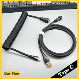 Câble enroulé USB de type C pour clavier mécanique connecteur d'aviation pour ordinateur de bureau