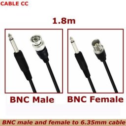 Câbles Audio Coaxial 1p 3c – 2v Mono TS mâle vers BNC mâle et femelle 6.35mm utilisés pour la