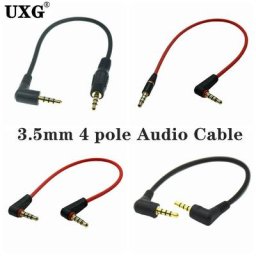 Câble Audio stéréo universel Ipod AUX 4 pôles Double angle droit à 90 degrés 3.5mm mâle à mâle