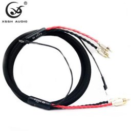 Câbles de Signal XSSH 4 cœurs en cuivre pur OFC plaqué argent bouclier 2 RCA à 2 RCA prise de