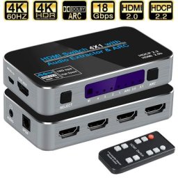 Mini commutateur HDMI 4K avec coque et charnière optique extracteur audio commutateur HDMI 2.0