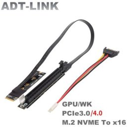 Adaptateur M.2 NVMe vers PCIe 4.0x16 Extender Gen4/3.0 Riser Jumper BTC Mining Cable GPU GTX RTX