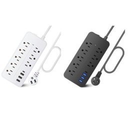 Multiprise multifonctionnelle avec rallonge de 1.2m 8 prises CA 3 ports USB
