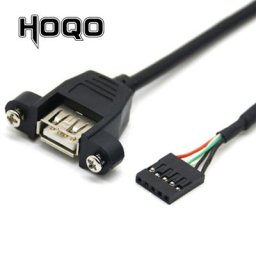 Connecteur de câble d'extension de carte mère 5 broches femelle vers USB A 2.0 femelle vis de