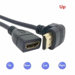 Connecteur HDMI 1.4 coudé à 90 degrés vers le haut le bas à droite et à gauche avec Ethernet et