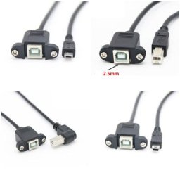 Connecteur de trou à vis résistant câble d'extension mâle vers USB B femelle montage sur panneau