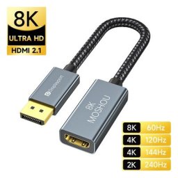 Adaptateur DisplayPort 1.4 vers HDMI DP 1.4 vers HDMI 2.1 convertisseur de câble Ultra HD 8K 60Hz