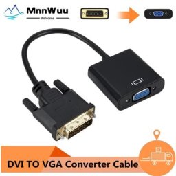 Adaptateur Full HD 1080P DVI-D DVI à VGA convertisseur de câble vidéo 24 + 1 25 broches à 15