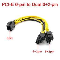 Répartiteur de câble d'alimentation PCI Express vers Dual PCIE 8 (6 + 2) broches 20cm carte mère