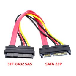 Xiwai SAS vers SATA SFF-8482 SAS 29 broches vers SATA 22 broches Disque dur Raid Câble d'extension