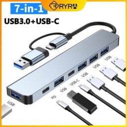 RYRA-Station d'accueil USB 2.0 Type C concentrateur de données portable ultra fin 4 ports PD