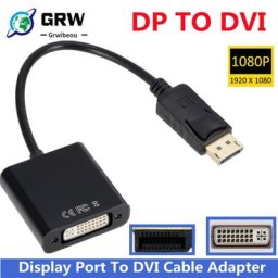 Adaptateur DP vers DVI 1080P Port d'affichage DisplayPort vers adaptateur de câble DVI convertisseur