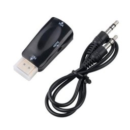 Kebidu-Adaptateur convertisseur mâle vers femelle avec câble audio compatible HDMI vers VGA pour