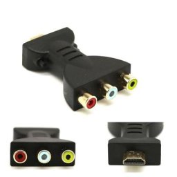 Adaptateur vidéo AV mâle vers 3 RCA femelle prise plaquée or