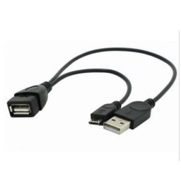 Câble micro USB OTG mâle + alimentation supplémentaire vers procureur femelle pour smartphone
