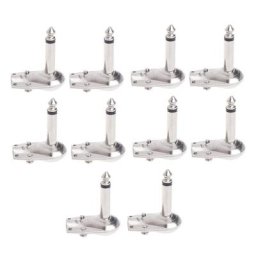 Connecteur de haute qualité 90 degrés 1/4 ""6.35mm 10 pièces Mono haut-parleur à Angle droit pour