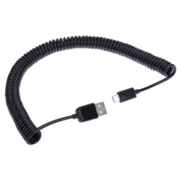 Câble USB à spirale enroulé de 25 à 3M 2.0 A mâle vers Micro 5 broches mâle adaptateur à ressort M