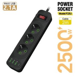 Prise ue multiprise ca cordon d'extension électrique pour maison intelligente USB type-c filtre