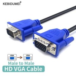 Adaptateur de câble d'extension vidéo HD VGA vers VGA mâle vers mâle 1.5m convient pour PC TV