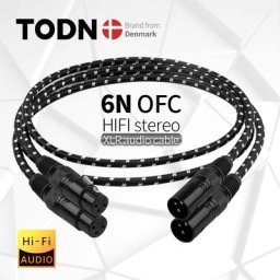 TODN – câble audio stéréo xlr 6N OFC plaqué or haute pureté prise xlr mâle à femelle pour