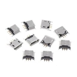 Micro USB Type B femelle 180 degrés 5 broches prise de soudage SMD SMT 10 pièces