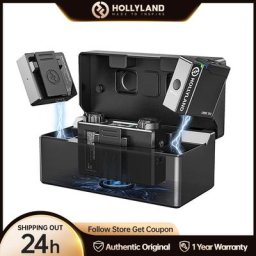Hollyland-Microphone Lavalier sans fil avec étui de chargement microphone pour téléchargements