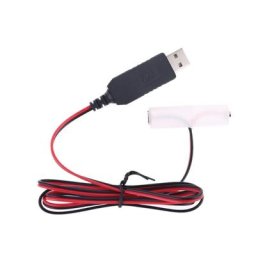 Éliminateur de piles AA LR6 câble d'alimentation USB de 300cm remplace 1 à 4 piles AA pour Radio