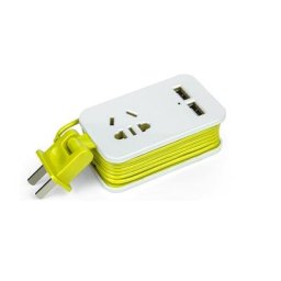 Prises de courant de voyage portables multiprise protection contre les surtensions 2 USB charge