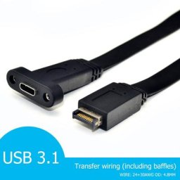 Câble d'extension USB 3.1 Type E mâle vers USB-C Type C femelle 30cm connecteur pour carte mère