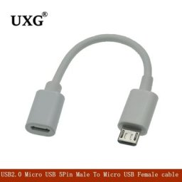 Micro USB mâle vers femelle USB 2.0 convertisseur de câble court adaptateur d'extension 10cm