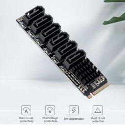 M2 M-EKY PCIE3.0 à SATA6G docking 6 000 carte 6 ports PC ordinateur 6 000 Oversions Protection pour