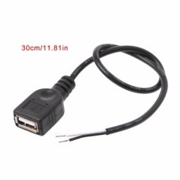 OOTDTY – câble d'alimentation USB 2.0 Type A connecteur à 2 broches 2 fils 30cm 1 pièce