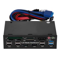 Lecteur de carte multimédia Prada 5.25 "" USB 2.0 USB 3.0 20 broches e-SATA SATA panneau avant