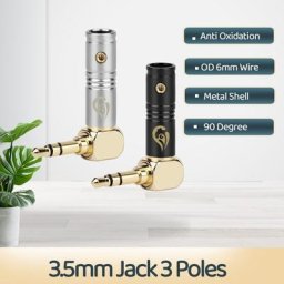 Prises Audio 90 degrés 3.5mm connecteur 3.5 prise casque mâle 3 pôles stéréo AUX Terminal de
