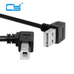 Câble USB 2.0 mâle vers B mâle coudé vers le bas résistant à 90 degrés pour imprimante EAU