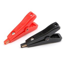 Pince de test à deux niveaux plaquée or 4 pinces pour lcr Kelvin noir et rouge 2 pièces