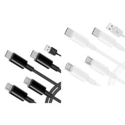Câble de charge USB à 4 voies cordon de charge multiport 1 en 4 sorties USB vers 2x Type-C + 2x