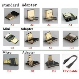 Adaptateur FPV Micro Mini HDTV 90 degrés 5cm-80cm ruban FPC pas de câble plat 20 broches pour