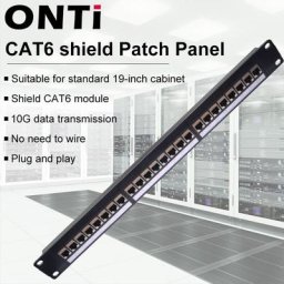ONTi – adaptateur de câble réseau RJ45 support 19 en 1u 24 ports CAT6 panneau de raccordement