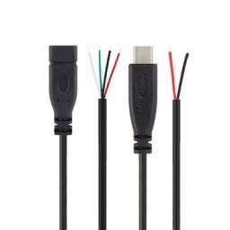 Câble de données de charge USB Type C 2 broches 4 broches mâle femelle à extrémité ouverte
