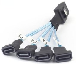 Mini SAS SFF-8087 au câble de transfert de données à grande vitesse du mâle 3.0 SSD de 4X SATA 1 à 4