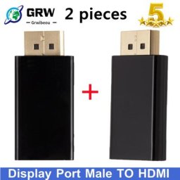 Adaptateur DisplayPort vers HDMI 2 pièces convertisseur DP vers HDMI câble TV HD adaptateur