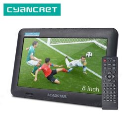 LEADSTAR – Mini télévision numérique et analogique Portable D8 8 pouces DVB-T2 TDT Support USB TF