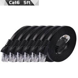 Câble réseau Ethernet UTP plat CAT6 câble de raccordement LAN RJ45 paquet de 10 0.5m