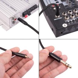 3.5mm 1/8 ""à 6.35mm 1/4"" Mâle TRS En Nylon Tressé Câble Stéréo pour Haut-Parleur H8WD